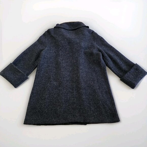 Paul Costelloe Cardigan Womens 10 Grey Assymetric Shawl Collar LS Pockets Wool - Picture 16 of 16